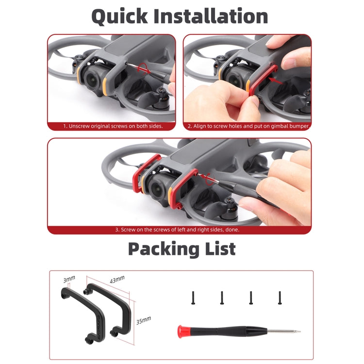 For DJI Avata 2 Sunnylife Gimbal Aluminum Anti-collision Bumper (Red) by Sunnylife