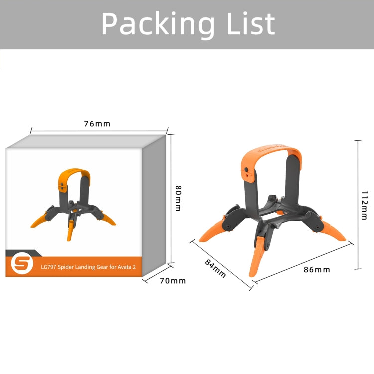 For DJI AVATA 2 Sunnylife LG797 Landing Gear Extensions Heightened Spider Gears Support Leg (Grey) by Sunnylife