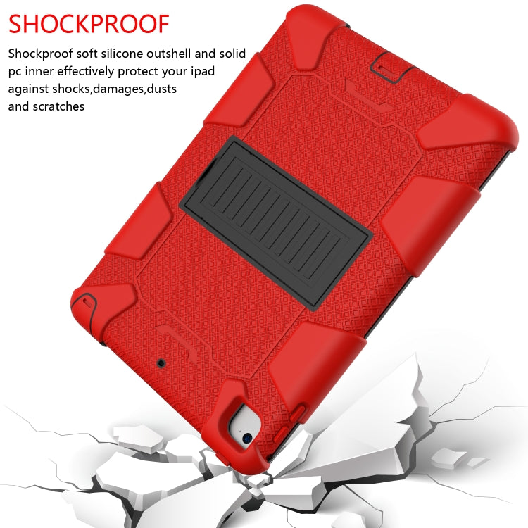 Shockproof Two-color Silicone Protection Shell for iPad 9.7(2018) & 9.7(2017) & Air 2, with Holder(Red+Black) - iPad 9.7 (2018) & (2017) Cases by buy2fix | Online Shopping UK | buy2fix