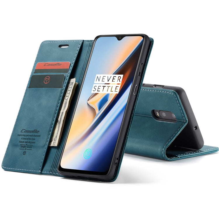 CaseMe-013 Multifunctional Horizontal Flip Leather Case with Card Slot & Holder for OnePlus 7(Blue) - OnePlus Cases by CaseMe | Online Shopping UK | buy2fix
