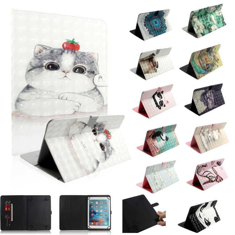 3D Colored Drawing Universal Horizontal Flip Leather Case, with Holder & Card Slot & Wallet for 10 inch Tablet PC(Love Bear) - 10 - 11 inch by buy2fix | Online Shopping UK | buy2fix