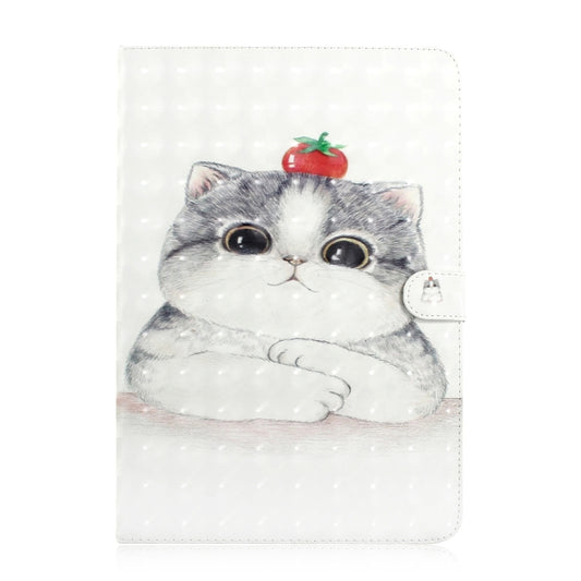 3D Colored Drawing Universal Horizontal Flip Leather Case, with Holder & Card Slot & Wallet for 10 inch Tablet PC(Cute Cat) - 10 - 11 inch by buy2fix | Online Shopping UK | buy2fix