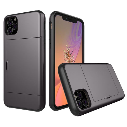 For iPhone 11 Pro Max Shockproof Rugged Armor Protective Case with Card Slot (Grey) by buy2fix