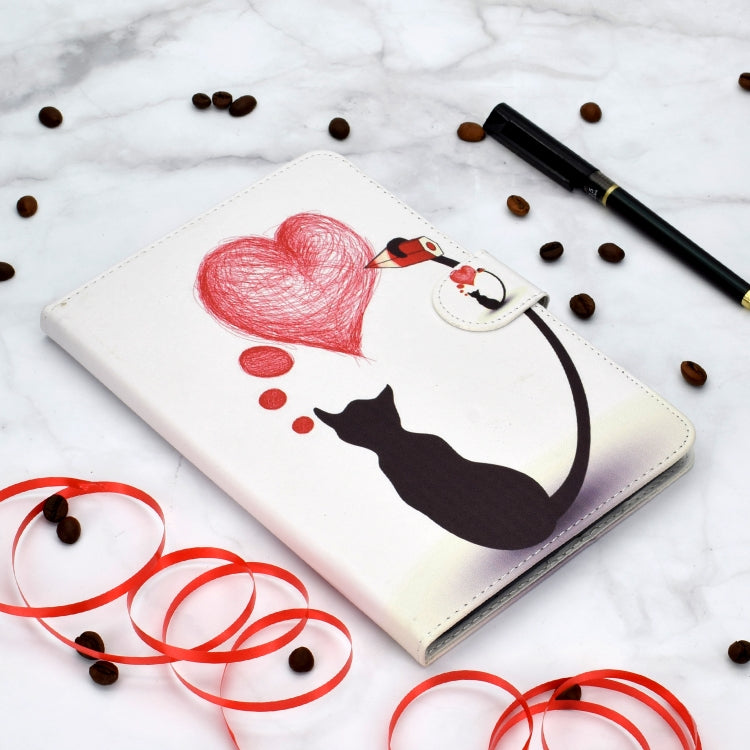 Colored Pattern Drawing Horizontal Flip PU Leather Case with Three-folding Holder & Sleep / Wake-up Function for iPad 5 / 6 / 8(Love cats) - iPad 9.7 (2018) & (2017) Cases by buy2fix | Online Shopping UK | buy2fix