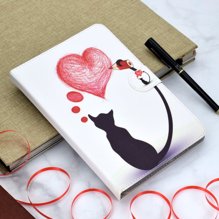 Colored Pattern Drawing Horizontal Flip PU Leather Case with Three-folding Holder for 7 inch Tablet PC(Love cats) - 7 inch by buy2fix | Online Shopping UK | buy2fix