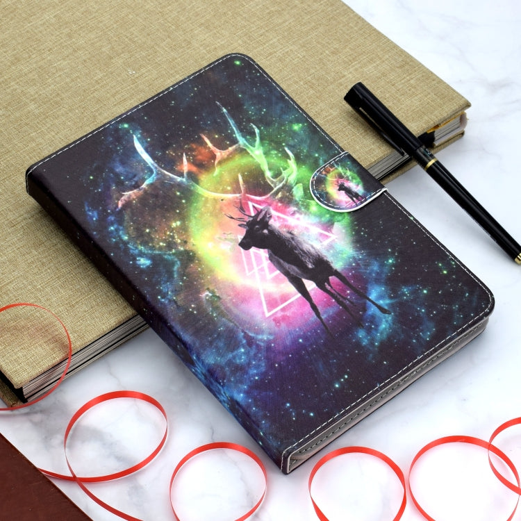 Colored Pattern Drawing Horizontal Flip PU Leather Case with Three-folding Holder for 7 inch Tablet PC(Nebula deer) - 7 inch by buy2fix | Online Shopping UK | buy2fix