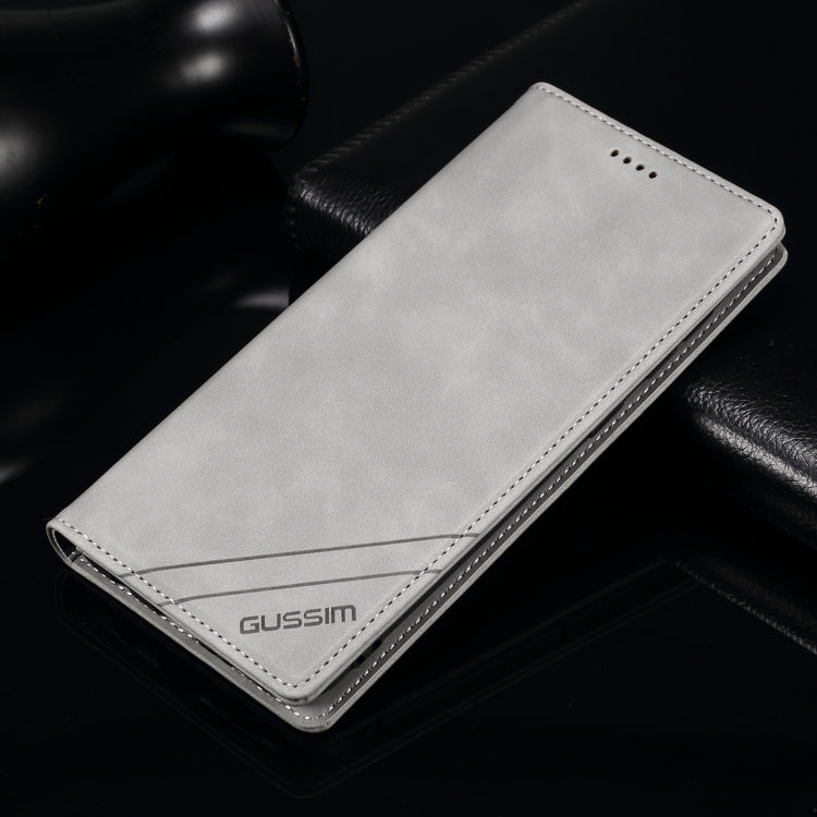 For iPhone 11 GUSSIM GS-001 Business Style Horizontal Flip Skin Feel PU Leather Case with Holder & Card Slots & Wallet & Photo Frame (Gray) - iPhone 11 Cases by GUSSIM | Online Shopping UK | buy2fix