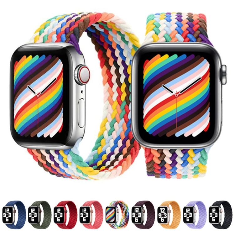 Nylon Single-turn Braided Watch Band For Apple Watch Ultra 49mm&Watch Ultra 2 49mm / Series 9&8&7 45mm / SE 3&SE 2&6&SE&5&4 44mm / 3&2&1 42mm, Length:S 138mm (Electric Orange) by buy2fix