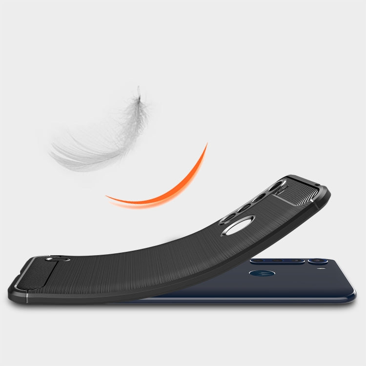 For Motorola One Fusion Brushed Texture Carbon Fiber TPU Case(Red) by buy2fix