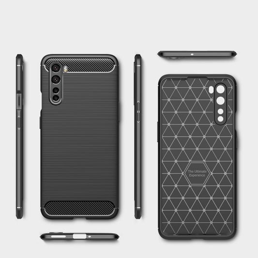 For OnePlus Nord Brushed Texture Carbon Fiber TPU Case(Navy Blue) by buy2fix