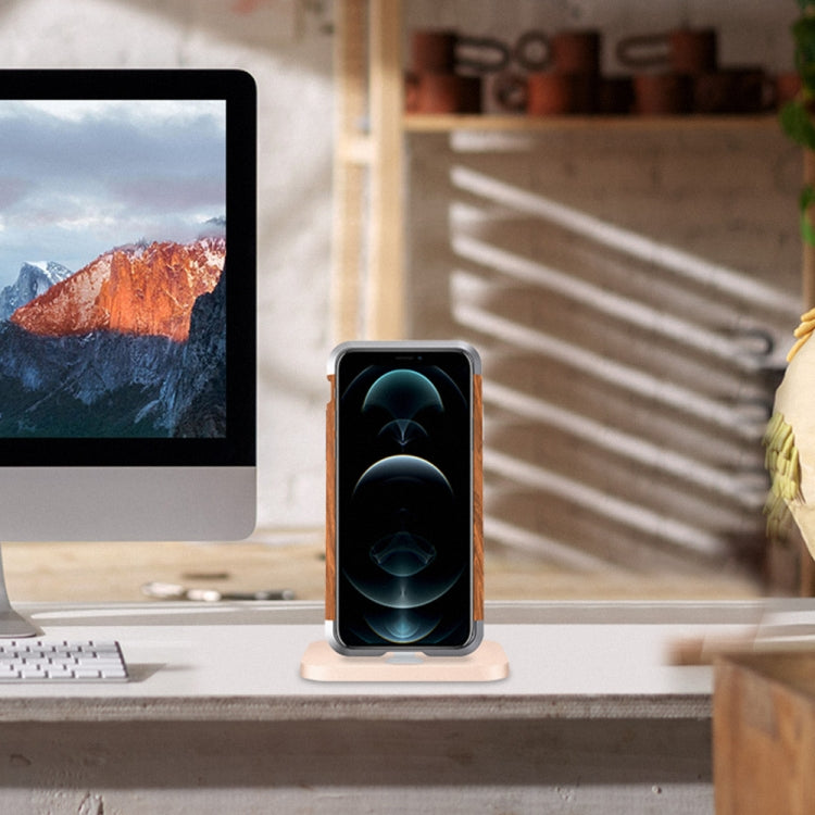 For iPhone 12 / 12 Pro R-JUST Metal + Wood Frame Protective Case by R-JUST