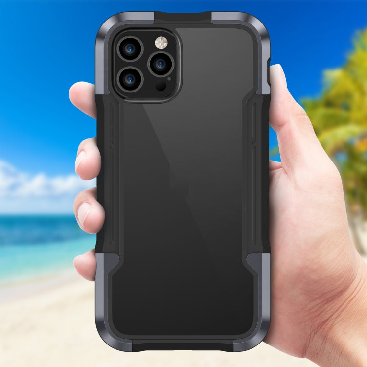 For iPhone 12 Pro Max iPAKY Thunder Series Aluminum alloy Shockproof Protective Case(Grey Black) - iPhone 12 Pro Max Cases by iPAKY | Online Shopping UK | buy2fix
