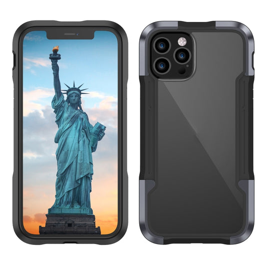 For iPhone 12 mini iPAKY Thunder Series Aluminum alloy Shockproof Protective Case (Grey Black) - iPhone 12 mini Cases by iPAKY | Online Shopping UK | buy2fix