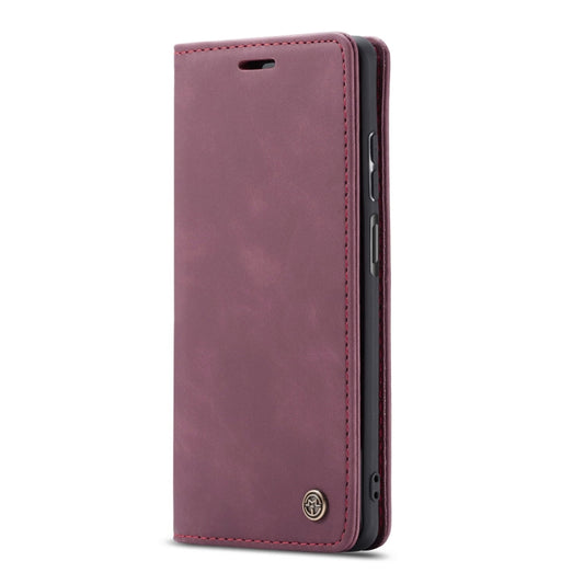 For Huawei P Smart 2021 CaseMe-013 Multifunctional Retro Frosted Horizontal Flip Leather Case with Card Slot & Holder & Wallet(Wine Red) by CaseMe