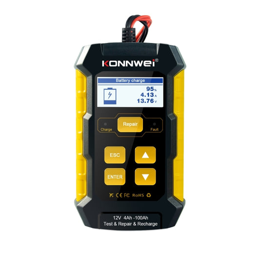 KONNWEI KW510 3 in 1 Car Battery Tester / Charger / Repairer, Support 8 Languages (EU Plug) by KONNWEI