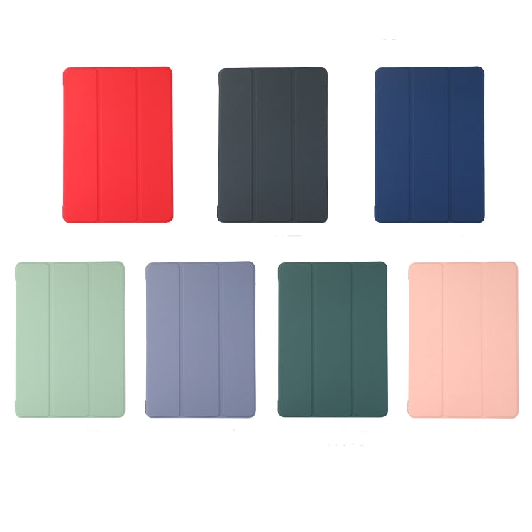3-folding Skin Texture Horizontal Flip TPU + PU Leather Case with Holder For iPad Air 11 2024 / 2022 / 2020 10.9 (Navy Blue) by buy2fix