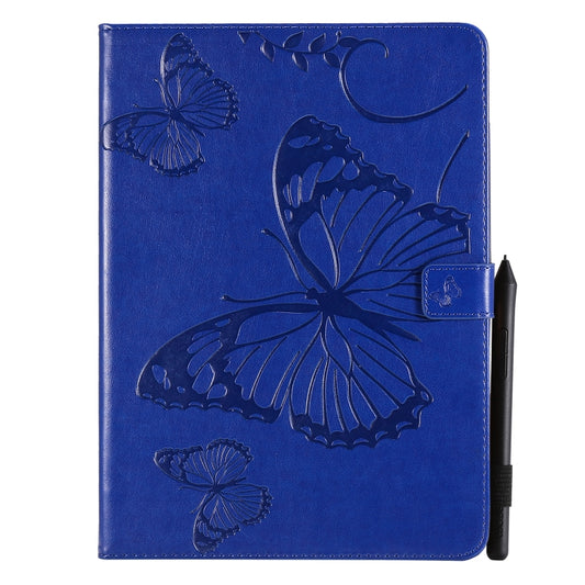 Pressed Printing Butterfly Pattern Horizontal Flip Leather Case with Holder & Card Slots & Wallet & Sleep / Wake-up Function For iPad Air 2022 / 2020 10.9 /iPad Pro 11 2020 / 2018(Blue) - iPad Air (2022) / (2020) 10.9 Cases by buy2fix | Online Shopping UK | buy2fix