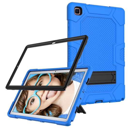 For Samsung Galaxy Tab A7 10.4 (2020) T500 / T505 Contrast Color Robot Shockproof Silicone + PC Protective Case with Holder(Dark Blue Black) - Other Galaxy Tab PC by buy2fix | Online Shopping UK | buy2fix
