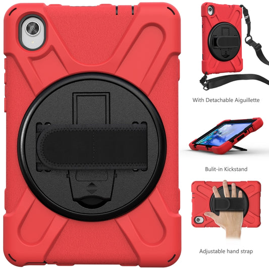 For Lenovo Tab M8 (2020) TB-8705F 8.0 inch Shockproof Colorful Silicone + PC Protective Case with Holder & Shoulder Strap & Hand Strap(Red) - Other Galaxy Tab PC by buy2fix | Online Shopping UK | buy2fix