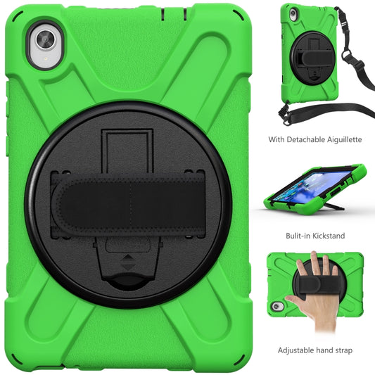 For Lenovo Tab M8 (2020) TB-8705F 8.0 inch Shockproof Colorful Silicone + PC Protective Case with Holder & Shoulder Strap & Hand Strap(Green) - Other Galaxy Tab PC by buy2fix | Online Shopping UK | buy2fix