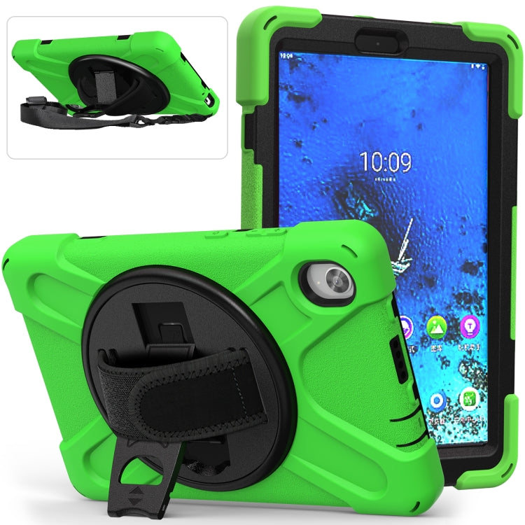 For Lenovo Tab M8 (2020) TB-8705F 8.0 inch Shockproof Colorful Silicone + PC Protective Case with Holder & Shoulder Strap & Hand Strap(Green) - Other Galaxy Tab PC by buy2fix | Online Shopping UK | buy2fix