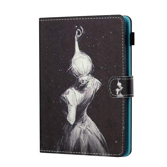 For 7 inch Tablet PC Universal Sewing Thread Horizontal Painted Flat Leather Case with Pen Cover & Anti Skid Strip & Card Slot & Holder(Star Girl) - 7 inch by buy2fix | Online Shopping UK | buy2fix