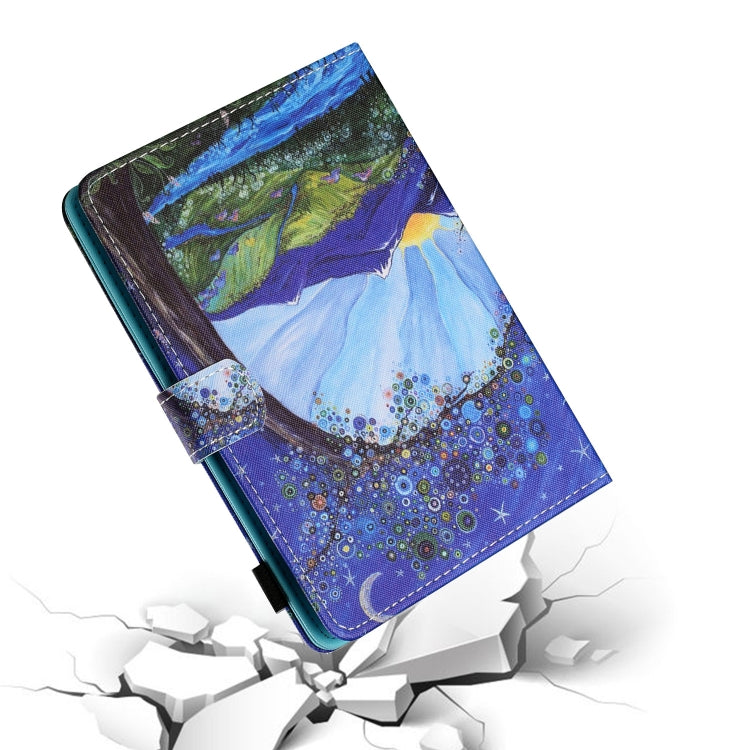 For 7 inch Tablet PC Universal Sewing Thread Horizontal Painted Flat Leather Case with Pen Cover & Anti Skid Strip & Card Slot & Holder(Sunrise With Tree) - 7 inch by buy2fix | Online Shopping UK | buy2fix