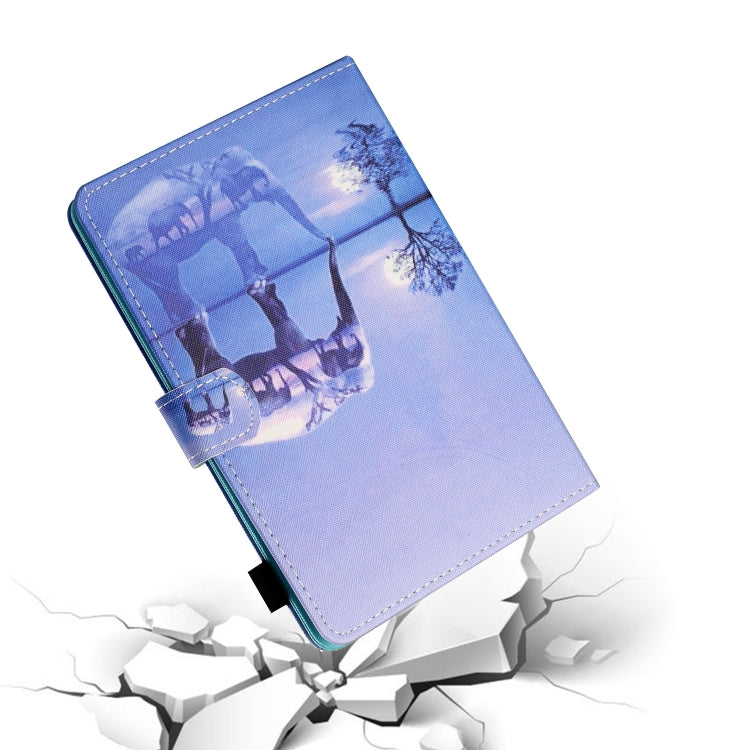 For 10 inch Tablet PC Universal Sewing Thread Horizontal Painted Flat Leather Case with Pen Cover & Anti Skid Strip & Card Slot & Holder(Tree And Elephant) - 10 - 11 inch by buy2fix | Online Shopping UK | buy2fix