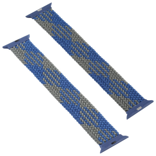 Plastic Buckle Mixed Color Nylon Braided Single Loop Watch Band For Apple Watch Ultra 49mm&Watch Ultra 2 49mm / Series 9&8&7 45mm / SE 3&SE 2&6&SE&5&4 44mm / 3&2&1 42mm, Size:S(Checkered Blue Green) by buy2fix