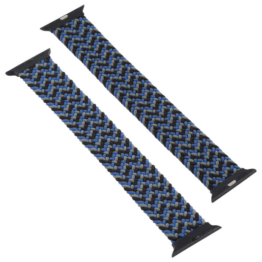 Plastic Buckle Mixed Color Nylon Braided Single Loop Watch Band For Apple Watch Ultra 49mm&Watch Ultra 2 49mm / Series 9&8&7 45mm / SE 3&SE 2&6&SE&5&4 44mm / 3&2&1 42mm, Size:XL(Camouflage Blue) by buy2fix