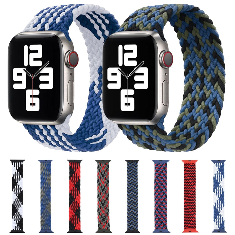 Plastic Buckle Mixed Color Nylon Braided Single Loop Watch Band For Apple Watch Ultra 49mm&Watch Ultra 2 49mm / Series 9&8&7 45mm / SE 3&SE 2&6&SE&5&4 44mm / 3&2&1 42mm, Size:XXL(Camouflage Blue) by buy2fix