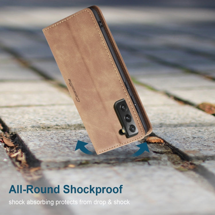 For Samsung Galaxy S21 5G CaseMe 013 Multifunctional Horizontal Flip Leather Case with Holder & Card Slot & Wallet(Brown) by CaseMe