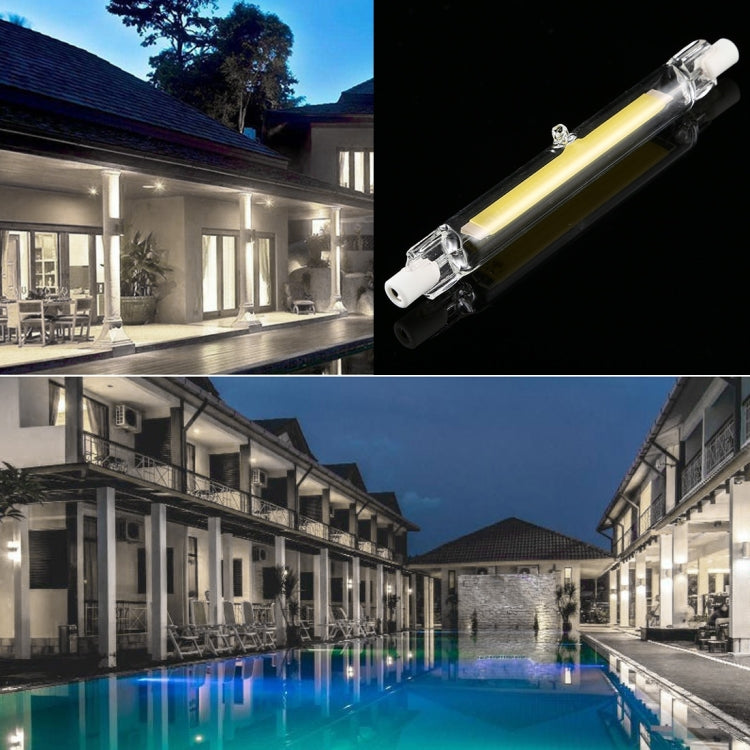 R7S 110V 7W 118mm COB LED Bulb Glass Tube Replacement Halogen Lamp Spot Light(4000K Natural White Light) by buy2fix