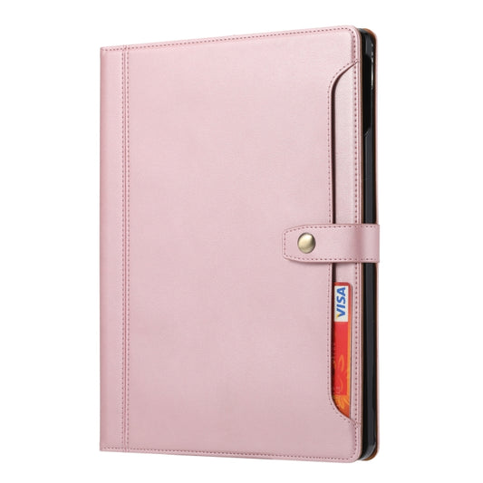 For iPad Pro 12.9 inch (2020) Calf Texture Double Fold Clasp Horizontal Flip Leather Tablet Case with Photo Frame & Holder & Card Slots & Wallet(Rose Gold) - iPad Pro 12.9 (2020) Cases by buy2fix | Online Shopping UK | buy2fix