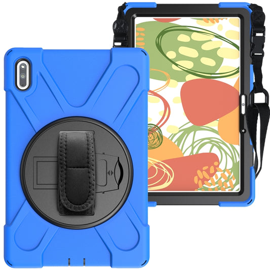 For Huawei MatePad Pro 10.8 Shockproof Colorful Silicone + PC Protective Case with Holder & Shoulder Strap & Hand Strap & Pen Slot(Blue) - Huawei by buy2fix | Online Shopping UK | buy2fix