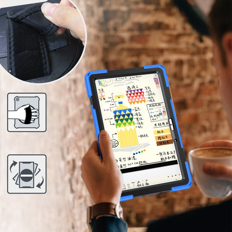 For Huawei MatePad Pro 10.8 Shockproof Colorful Silicone + PC Protective Case with Holder & Shoulder Strap & Hand Strap & Pen Slot(Blue) - Huawei by buy2fix | Online Shopping UK | buy2fix