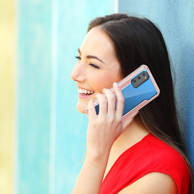 For Samsung Galaxy S20 iPAKY Thunder Series Aluminum Frame + TPU Bumper + Clear PC Shockproof Case(Rose Gold) - Galaxy Phone Cases by iPAKY | Online Shopping UK | buy2fix