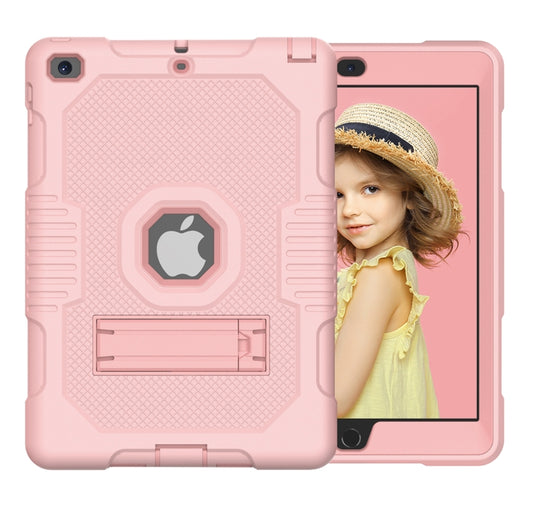 Contrast Color Robot Shockproof Silicone + PC Protective Case with Holder For iPad 9.7 (2017/2018)(Rose Gold) - iPad 9.7 (2018) & (2017) Cases by buy2fix | Online Shopping UK | buy2fix