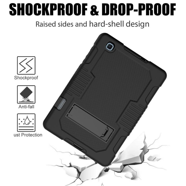 Contrast Color Robot Shockproof Silicone + PC Protective Case with Holder For Samsung Galaxy Tab S6 Lite P610(Black) - Tab S6 Lite P610 / P615 by buy2fix | Online Shopping UK | buy2fix