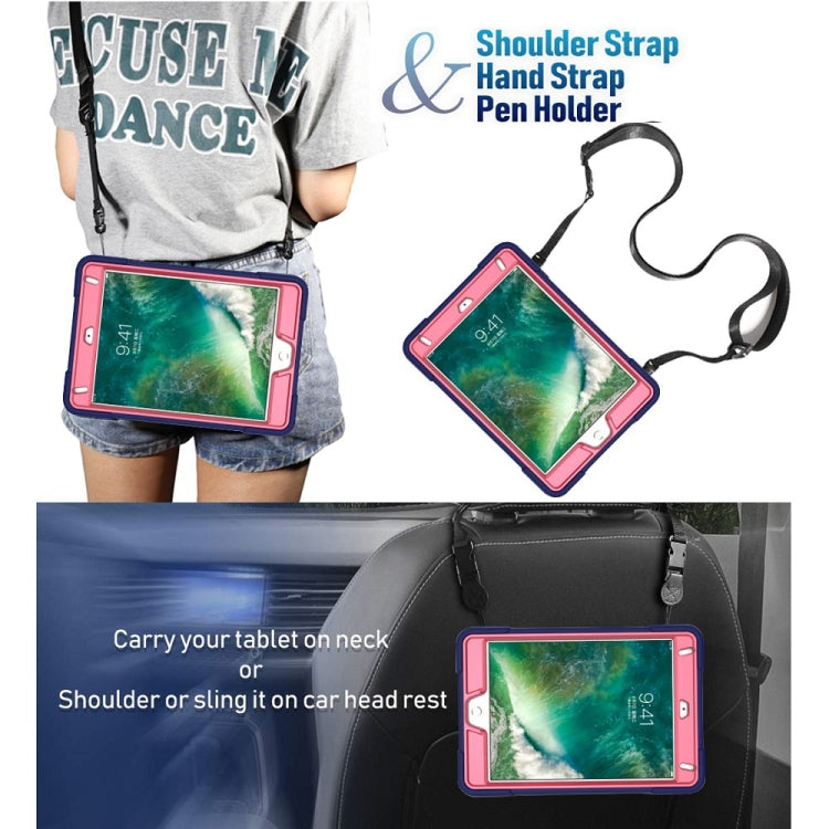 Contrast Color Silicone + PC Combination Case with Holder For iPad mini 3(Navy Blue + Rose Red) - iPad Mini 4 & 3 & 2 & 1 Cases by buy2fix | Online Shopping UK | buy2fix