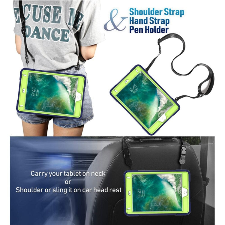 Contrast Color Silicone + PC Combination Case with Holder For iPad mini 3(Navy Blue + Yellow-green) - iPad Mini 4 & 3 & 2 & 1 Cases by buy2fix | Online Shopping UK | buy2fix