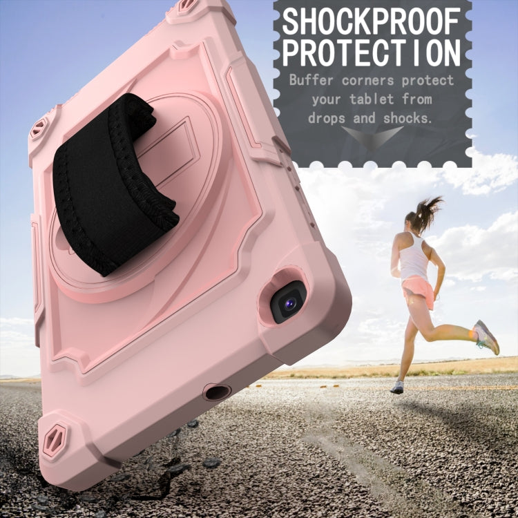 For Samsung Tab A 8.0 (2019)/T290 360 Degree Rotation Turntable Contrast Color Robot Shockproof Silicone + PC Protective Case with Holder(Rose Gold) - Other Galaxy Tab PC by buy2fix | Online Shopping UK | buy2fix