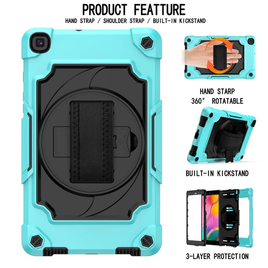 For Samsung Tab A 8.0 (2019)/T290 360 Degree Rotation Turntable Contrast Color Robot Shockproof Silicone + PC Protective Case with Holder(Mint Green + Black) - Other Galaxy Tab PC by buy2fix | Online Shopping UK | buy2fix