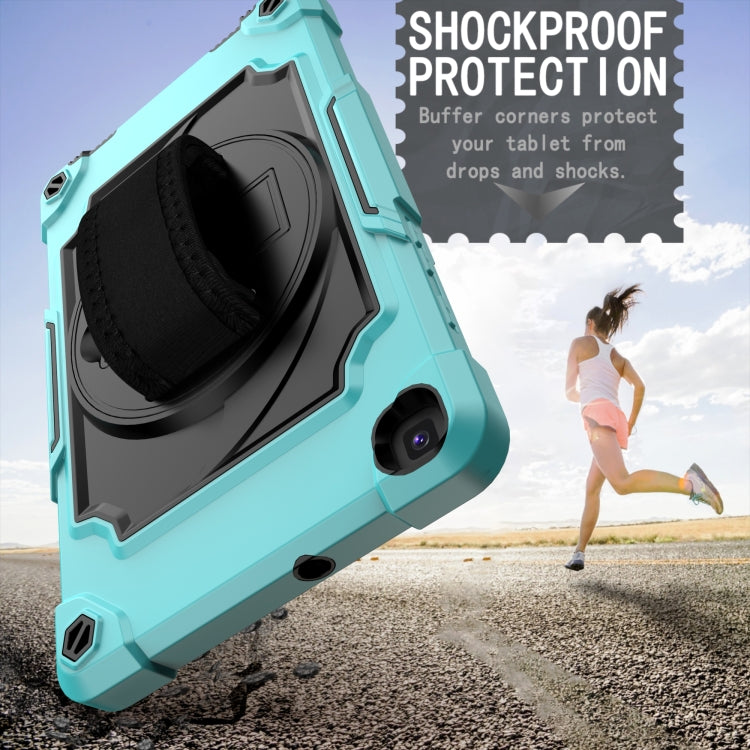 For Samsung Tab A 8.0 (2019)/T290 360 Degree Rotation Turntable Contrast Color Robot Shockproof Silicone + PC Protective Case with Holder(Mint Green + Black) - Other Galaxy Tab PC by buy2fix | Online Shopping UK | buy2fix