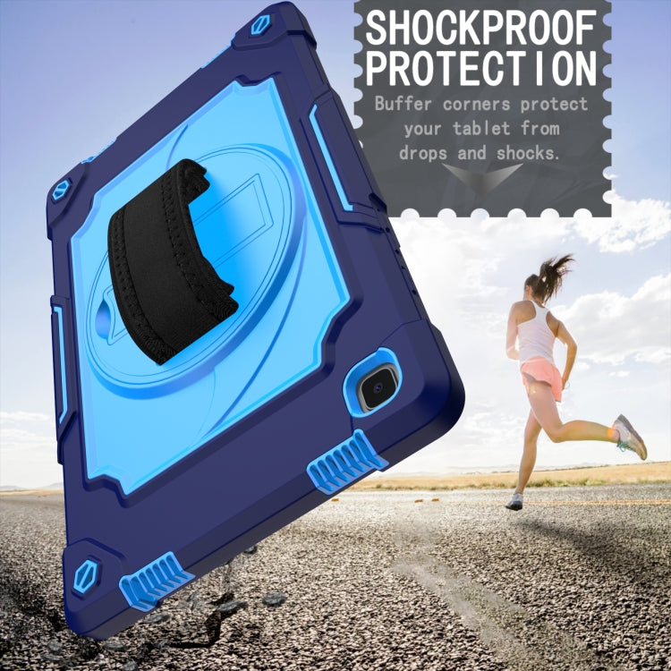 For Samsung Galaxy Tab A7 10.4 (2020)/T500 360 Degree Rotation Turntable Contrast Color Robot Shockproof Silicone + PC Protective Case with Holder(Navy Blue + Blue) - Other Galaxy Tab PC by buy2fix | Online Shopping UK | buy2fix