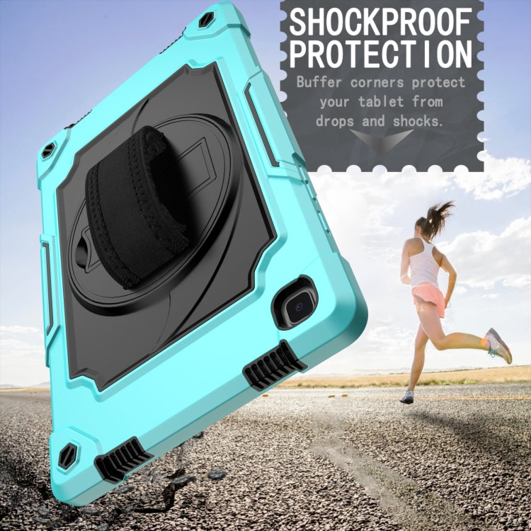 For Samsung Galaxy Tab A7 10.4 (2020)/T500 360 Degree Rotation Turntable Contrast Color Robot Shockproof Silicone + PC Protective Case with Holder(Mint Green + Black) - Other Galaxy Tab PC by buy2fix | Online Shopping UK | buy2fix
