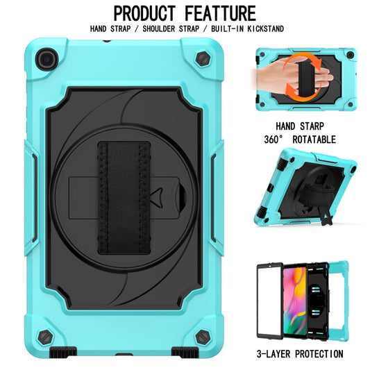 For Samsung Galaxy Tab A 10.1 (2019)/T515 360 Degree Rotation Turntable Contrast Color Robot Shockproof Silicone + PC Protective Case with Holder(Mint Green + Black) - Tab A 10.1 (2019) T510 / T515 by buy2fix | Online Shopping UK | buy2fix