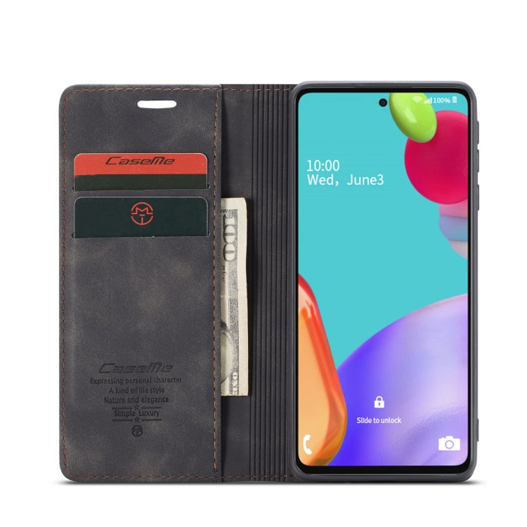 For Samsung Galaxy A52 5G / 4G CaseMe 013 Multifunctional Horizontal Flip Leather Case with Holder & Card Slot & Wallet(Black) by CaseMe