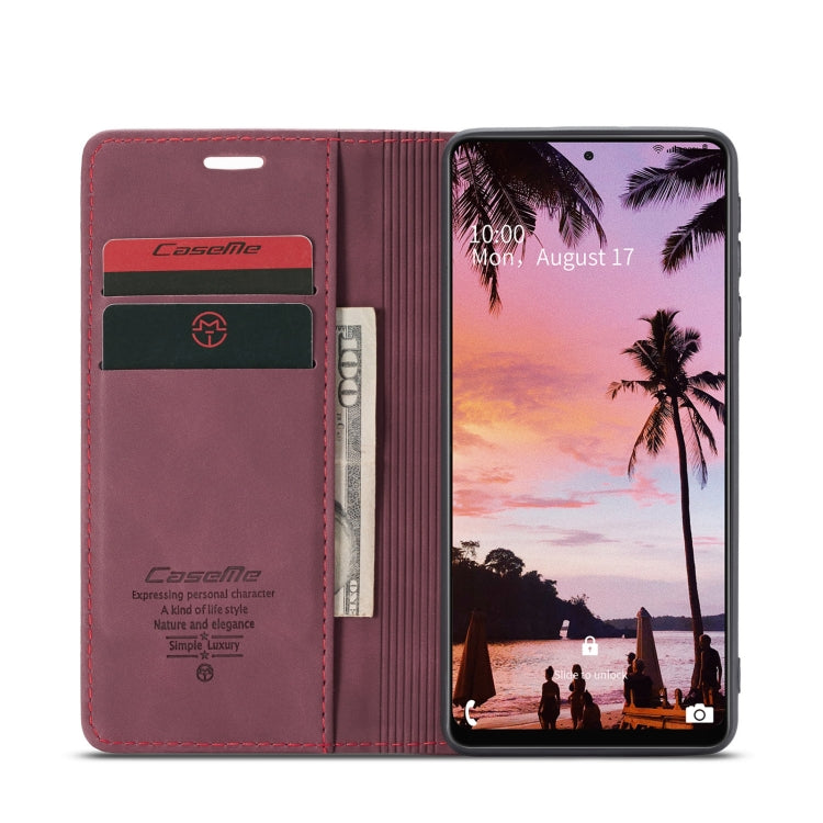 For Samsung Galaxy A72 5G / 4G CaseMe 013 Multifunctional Horizontal Flip Leather Case with Holder & Card Slot & Wallet(Wine Red) by CaseMe