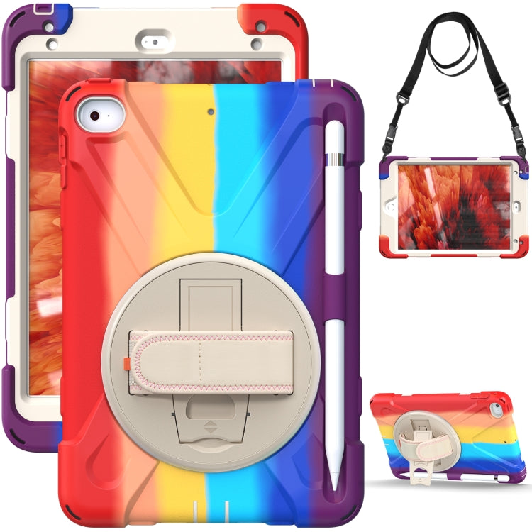 Shockproof Colorful Silicone + PC Protective Case with Holder & Shoulder Strap & Hand Strap For iPad Mini (2019)(Red) - iPad mini (2019) / mini 5 Cases by buy2fix | Online Shopping UK | buy2fix